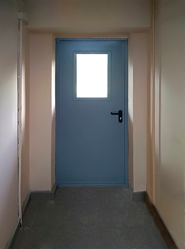 Остекленная дверь, фото с двух сторон (Борисовский пр-т, д. 20)