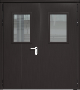 Двупольная дверь ДМП-2(О) с МДФ (600х400) (ручки «хром»)