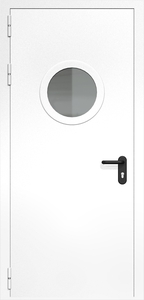 Однопольная дверь ДМП-1(О) с круглым стеклопакетом