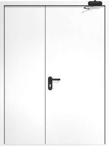 Полуторная дверь ДМП-2 с рисунком и доводчиком