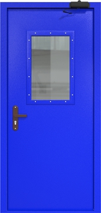Однопольная дверь ДС-1(О) со стеклопакетом (600х400) и доводчиком