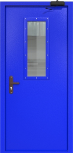 Однопольная дверь ДС-1(О) со стеклопакетом (700х300) и с доводчиком