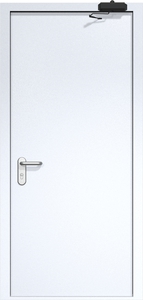 Однопольная дверь ДМП-1 с доводчиком (ручки «хром»)