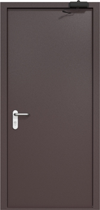 Однопольная дверь ДМП-1 с доводчиком (ручки «хром»)