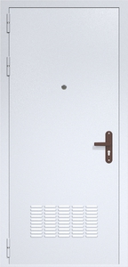Однопольная глухая дверь ДС-1 с вентиляционной решеткой и глазком