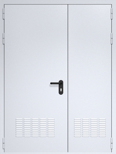 Полуторная дверь ДМП-2 с вентиляционными решетками