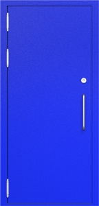 Однопольная глухая дверь ДС-1 с офисной ручкой и маятниковыми петлями