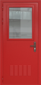 Однопольная дверь ДС-1(О) с вентиляционной решеткой и стеклопакетом (700х500)