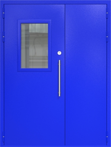 Полуторная дверь ДС-2(О) со стеклопакетом (600х400) и офисной ручкой