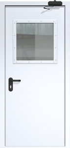 Однопольная дверь ДМП-1(О) (500х500) с доводчиком