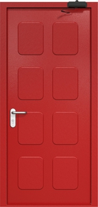 Однопольная дверь ДМП-1 со штамповкой и доводчиком (ручки «хром»)