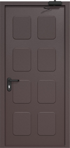 Однопольная дверь ДМП-1 со штамповкой, скрытыми петлями и доводчиком
