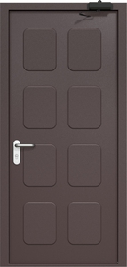 Однопольная дверь ДМП-1 со штамповкой и доводчиком (ручки «хром»)