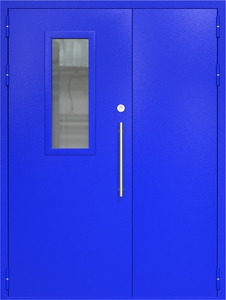 Полуторная дверь ДС-2(О) со стеклопакетом (700х300) и офисной ручкой