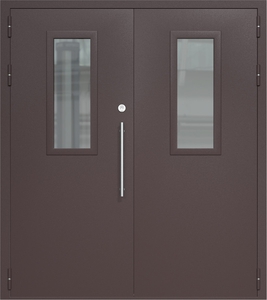 Двупольная дверь ДС-2(О) со стеклопакетами (700х300) и офисной ручкой
