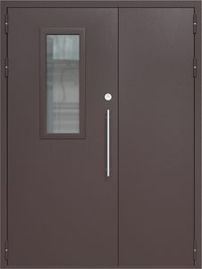 Полуторная дверь ДС-2(О) со стеклопакетом (700х300) и офисной ручкой
