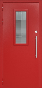 Однопольная дверь ДС-1(О) со стеклопакетом (700х300) и офисной ручкой