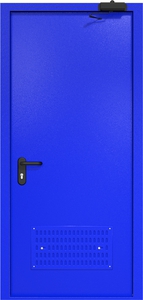 Однопольная дверь ДМП-1 с вентиляционной решеткой и доводчиком