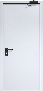 Однопольная дверь ДМП-1 с рисунком и доводчиком
