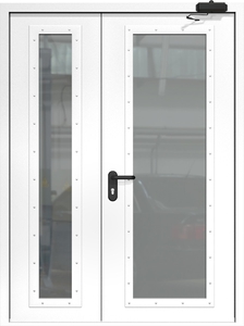Полуторная дверь ДМП-2(О) EIWS 60 с доводчиком