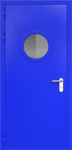 Однопольная дверь ДМП-1(О) с круглым стеклопакетом (ручки «хром»)