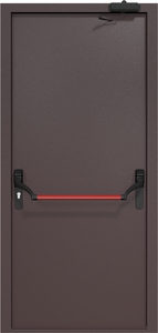 Однопольная дверь ДМП-1 Антипаника с доводчиком (ручки «хром»)