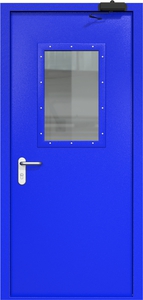 Однопольная дверь ДМП-1(О) (600х400) с доводчиком (ручки «хром»)