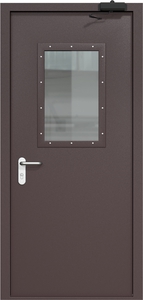 Однопольная дверь ДМП-1(О) (600х400) с доводчиком (ручки «хром»)