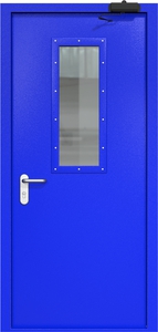 Однопольная дверь ДМП-1(О) (700х300) с доводчиком (ручки «хром»)
