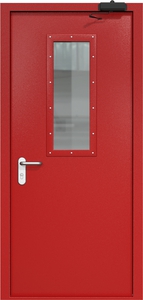 Однопольная дверь ДМП-1(О) (700х300) с доводчиком (ручки «хром»)