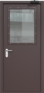 Однопольная дверь ДМП-1(О) (700х500) с доводчиком (ручки «хром»)