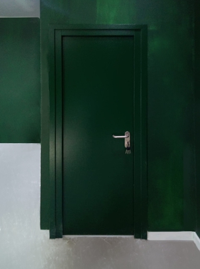 Огнестойкая дверь с зеленой окраской