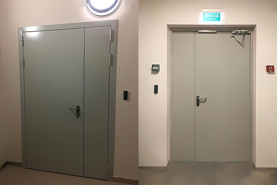 Полуторная дверь, фото с двух сторон (Бизнес-центр «ОКО»)