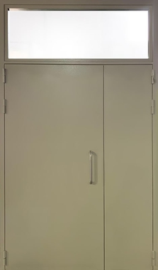 Полуторная техническая дверь с фрамугой