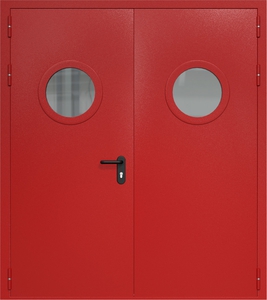 Двупольная дверь ДМП-2(О) с круглыми стеклопакетами