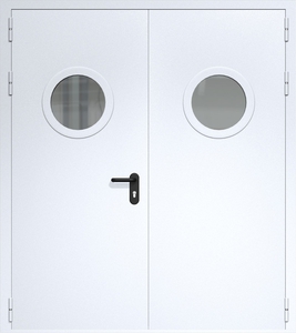 Двупольная дверь ДМП-2(О) с круглыми стеклопакетами