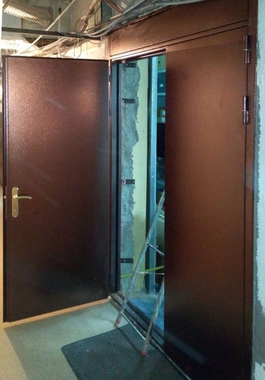 Двустворчатая дверь с порошковой покраской